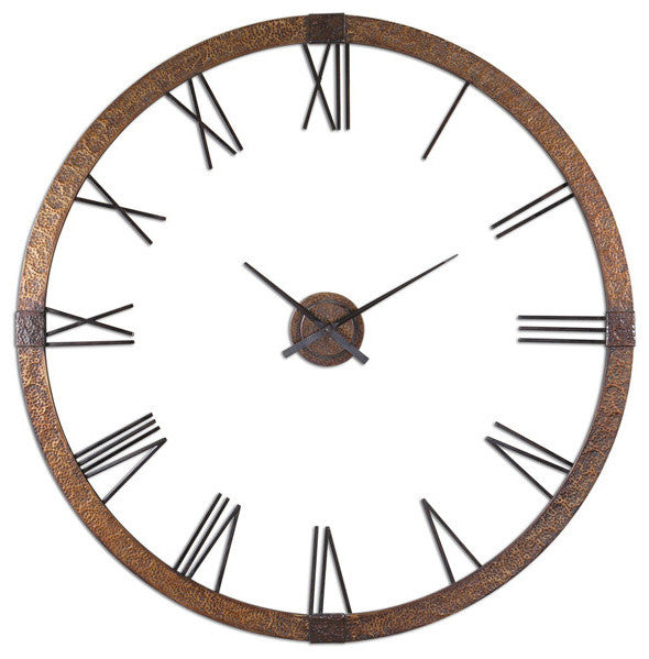 Hammered Copper Oversize Wall Clock
