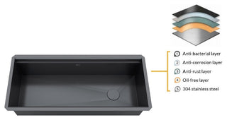 42in. Galaxy Black Undermount Single Bowl Stainless Steel Kitchen Sink Combo