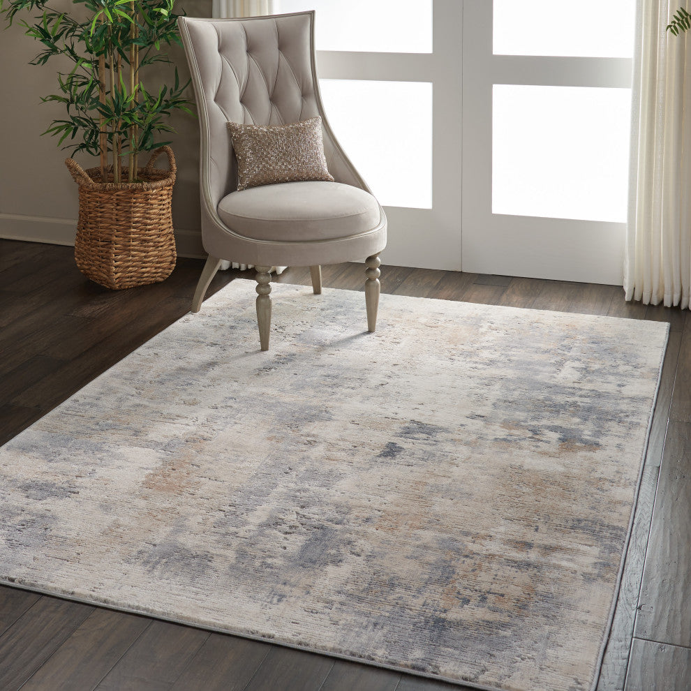 Nourison Rustic Textures 7'10" Round Beige/Grey Modern Indoor Area Rug
