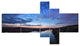 Clouds Reflection in River, Landscape Photo Canvas Print, 60"x32", 5 panels