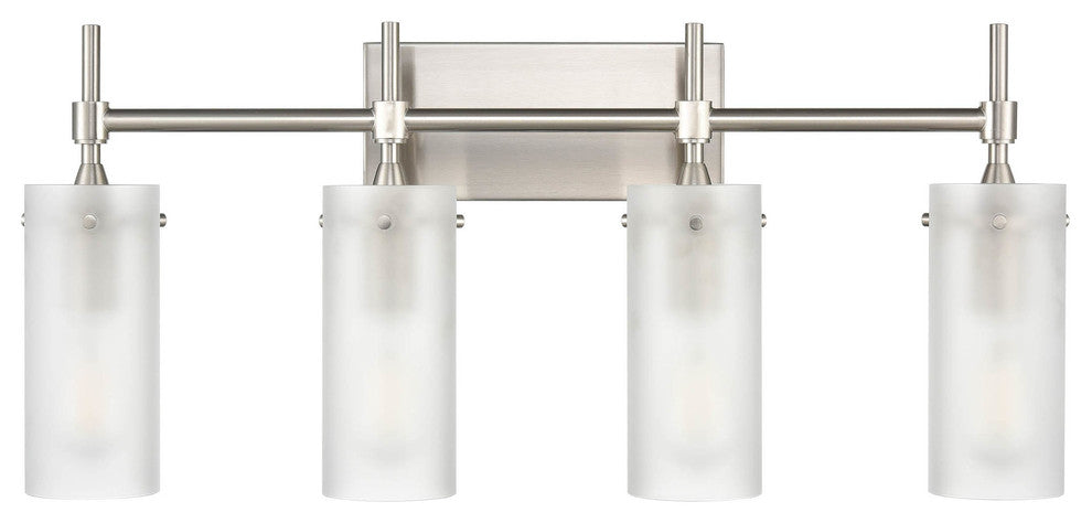 Effimero 4-Light Wall Sconce, Brushed Nickel With Frosted Glass