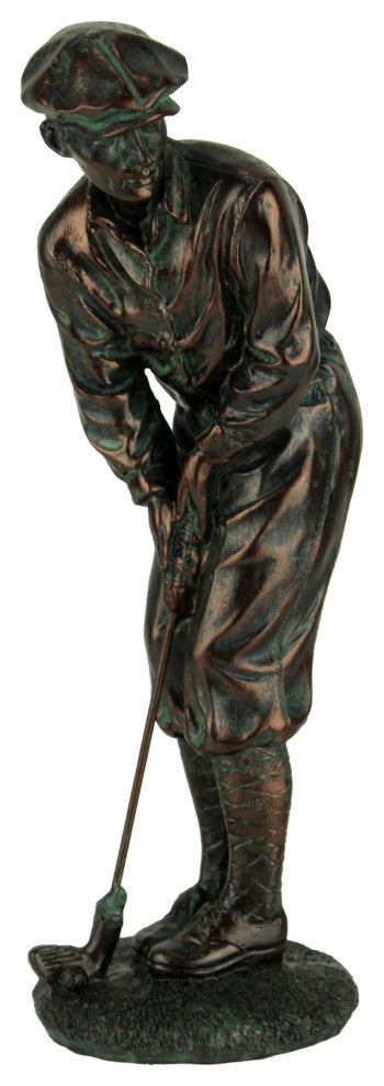 Antique Bronze Finish Classic Golfer Statue