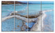 Beautiful Coast of the Dead Sea, Large Beach Canvas Wall Art, 48"x28", 4 Panels