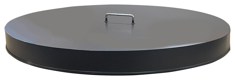 Round Fire Pit Snuffer Cover, Stainless Steel, 3" Rise, 38" Diameter