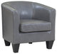Grafton Home Enzo Upholstered Barrel Chair, Charcoal Grey Faux Leather