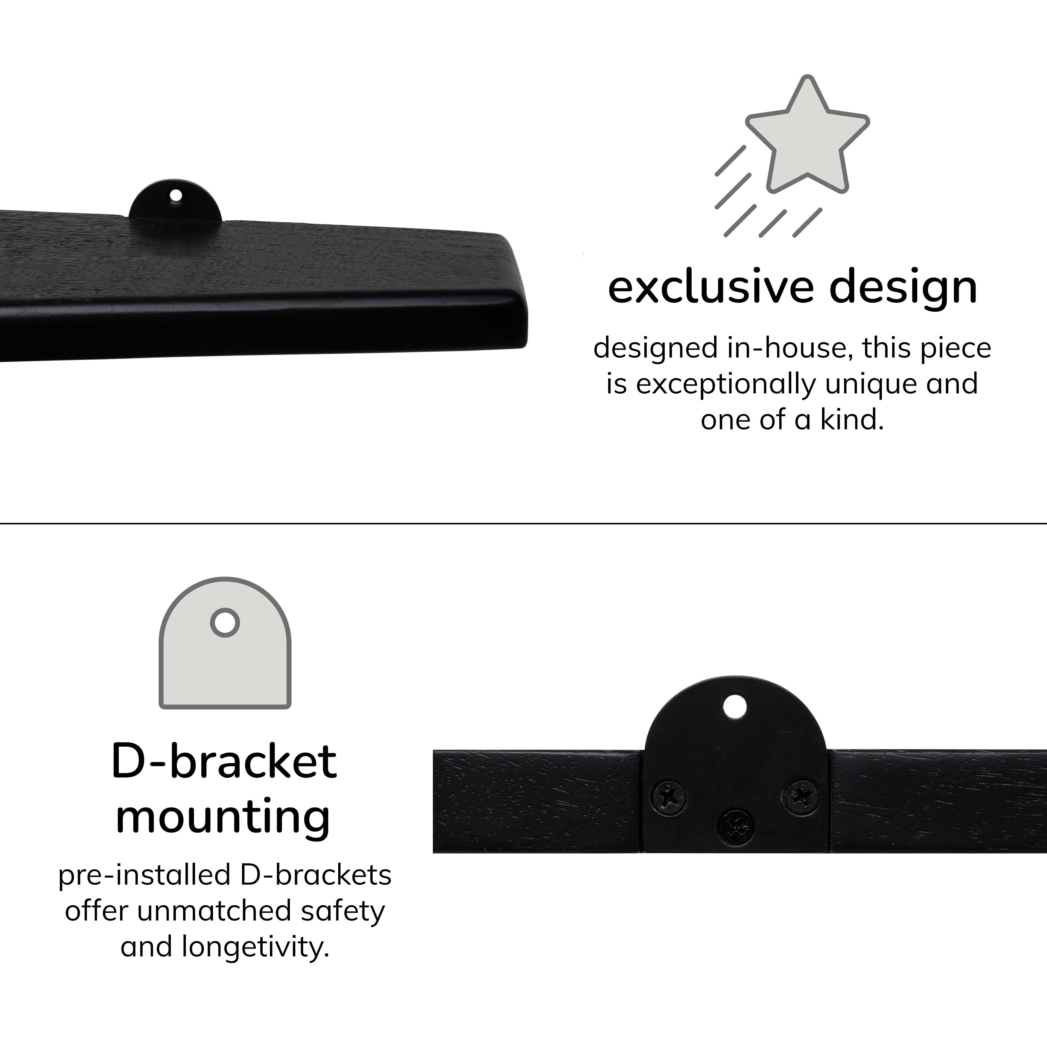 Lonny Wall Mounted Shelves, Black