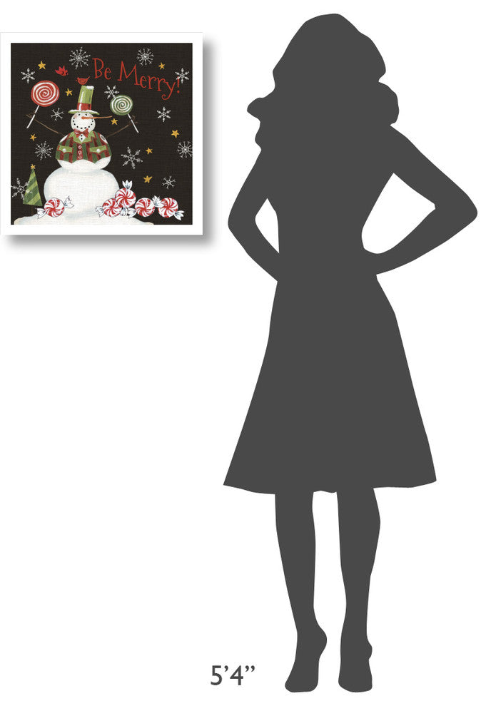 "Sweet Snowmen IV Black" Digital Paper Print by Anne Tavoletti, 20"x20"