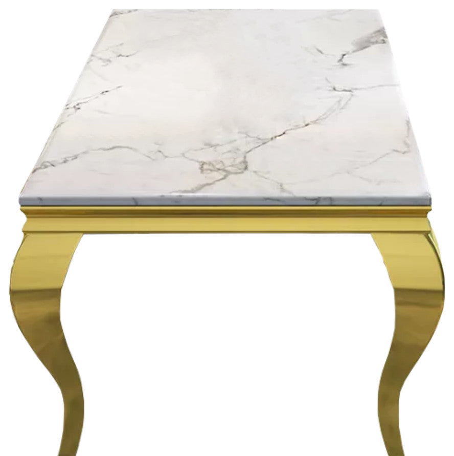 Curved Gold Dining Table
