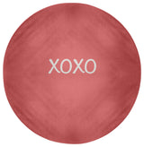 XOXO Valentines Chenille Rug, Coral, 5' Round