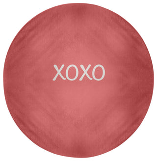 XOXO Valentines Chenille Rug, Coral, 5' Round