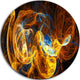 Fractal Smoke Texture Orange, Abstract Digital Art Round Wall Art, 36"
