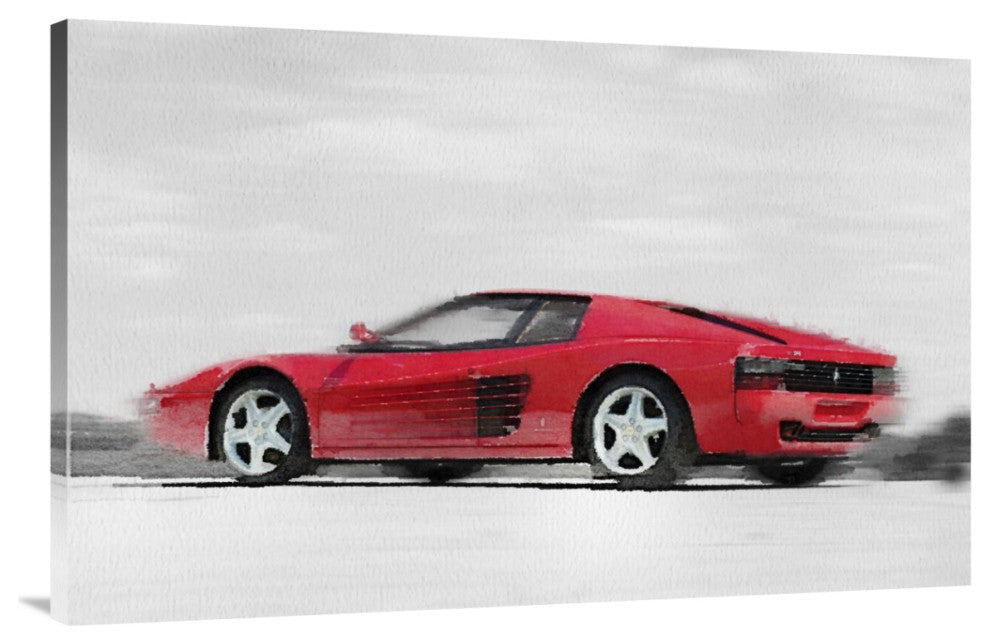 "Ferrari 512 TR Testarossa Watercolor" Fine Art Print