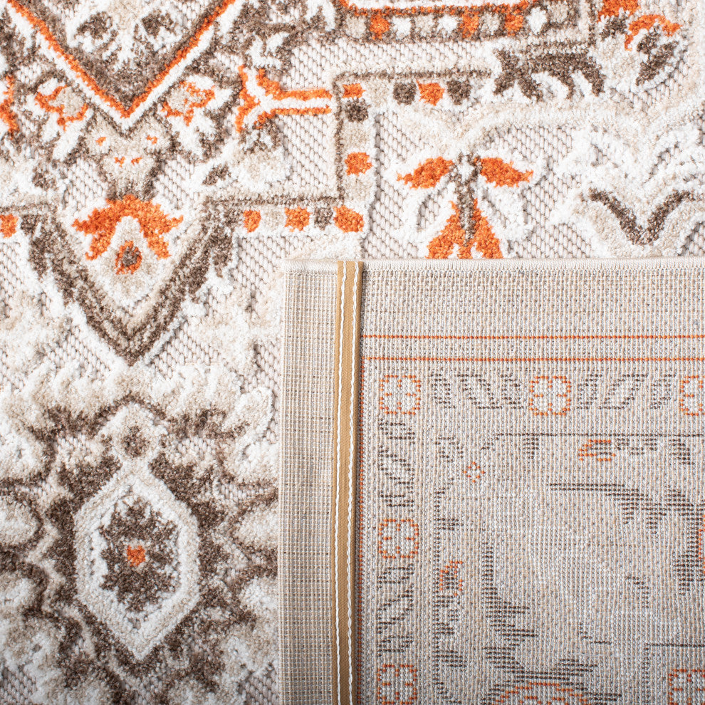 Safavieh Indoor-Outdoor Cabana Collection, CBN680 Rug, Beige/Orange, 8'x10'