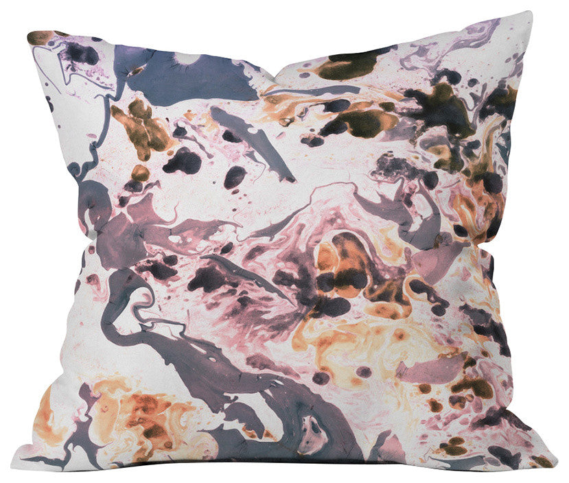 Amy Sia Marbled Terrain Rose Pink Throw Pillow, 16"x16"