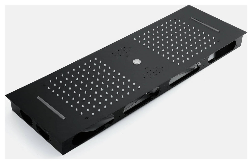 Touch Panel Controlled LED Shower System, Matte Black D - Touch Panel Light