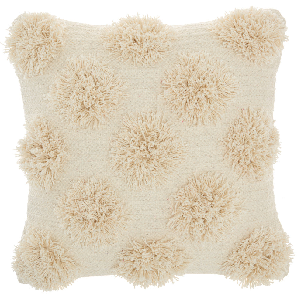 Mina Victory GC575 Throw Pillow, Ivory, 18"X18"