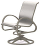 Aruba II Sling Swivel Rocker, Textured Warm Gray, White