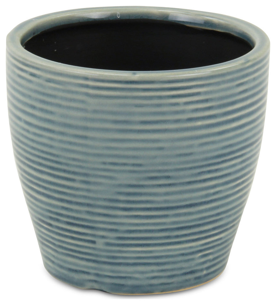 Livia Rippled Blue Pot