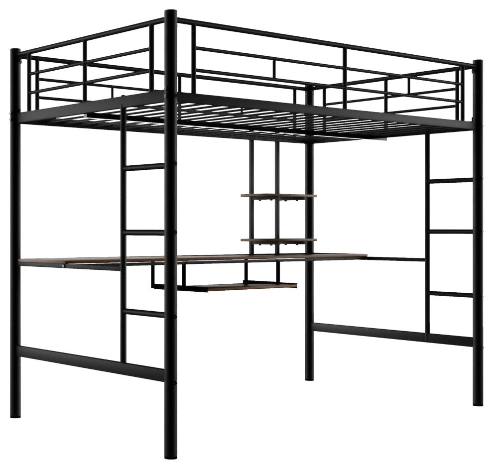 Gewnee Loft Bed with Desk and Shelf