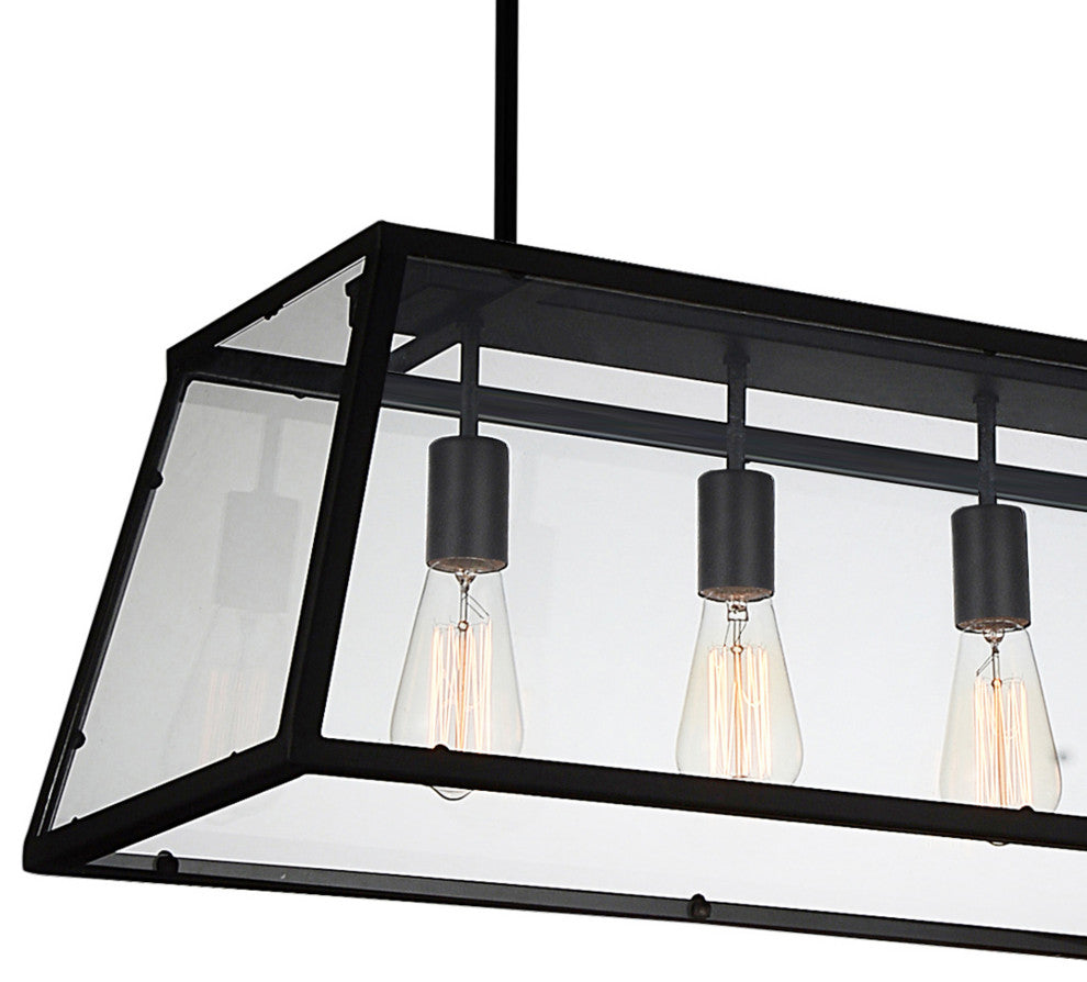 Alyson 4 Light Down Chandelier With Black Finish