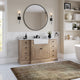 Fermo Bath Vanity, Weathered Fir, 60", Marble Top, Single Sink, Freestanding
