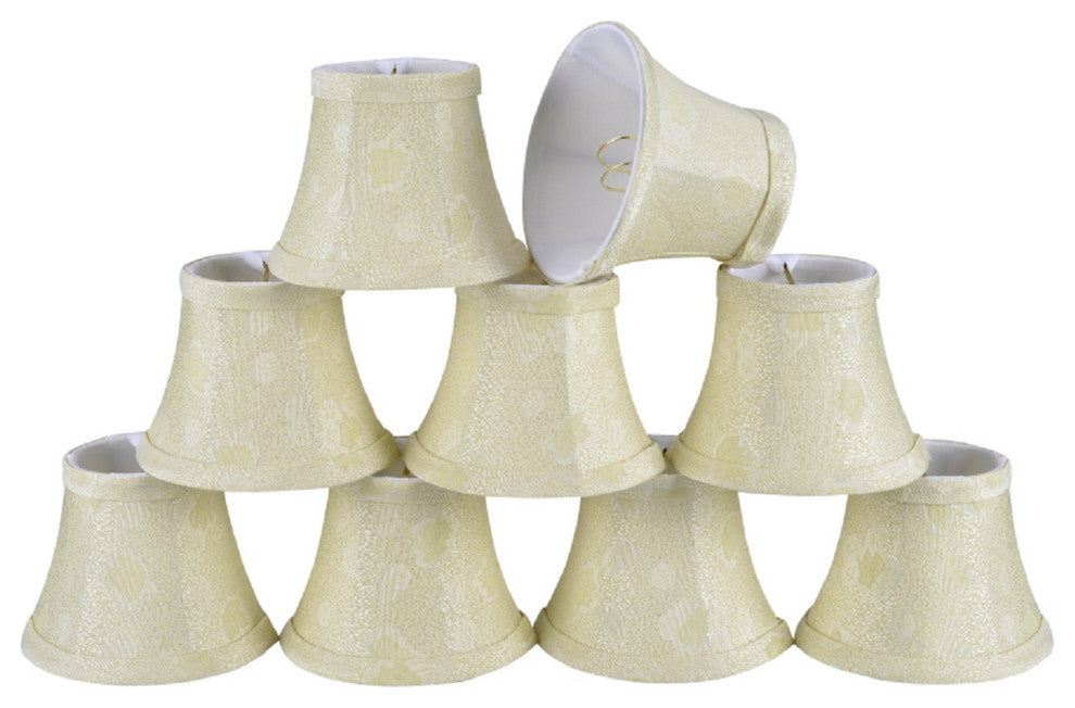 30007-9 Small Bell  Chandelier Clip On Lamp Shade Butter Creme 3"x5"x4"