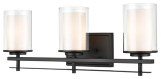 Huderson Collection 3-Light 23" Matte Black Bathroom Vanity Light