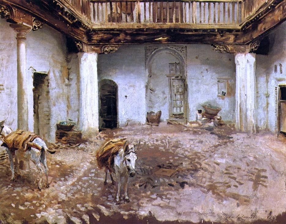 John Singer Sargent A Moorish Courtyard, 21"x28" Wall Decal