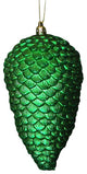 Shatterproof Glitter Pine Cone Christmas Ornaments, Set of 6, Xmas Green