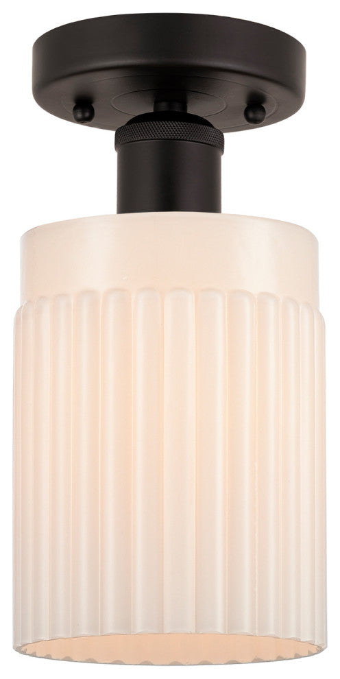 Innovations 616-1F-OB-G341 Hadley 1 Lt 4.5" Semi-Flush Mount, Oil Rubbed Bronze