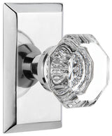 Double Studio Plate With Waldorf Knob, Bright Chrome