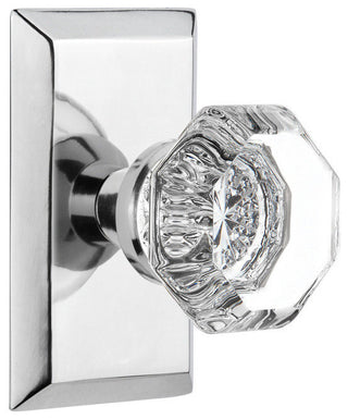 Double Studio Plate With Waldorf Knob, Bright Chrome