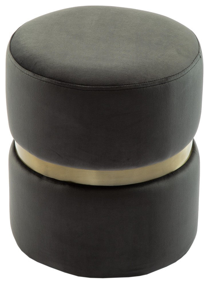 TOV Furniture Yamma Grey Velvet Ottoman