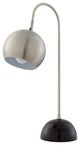 Inspired Home Harlynn Table Lamp, Marble Stone Base, Stainless Steel