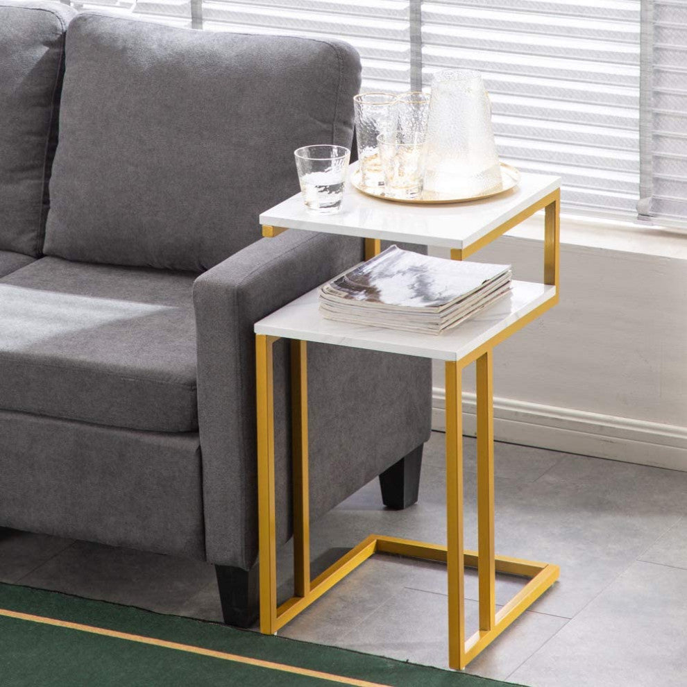 Modern Cocktail Table with Metal Frame Suitable for Home Office, Dining room