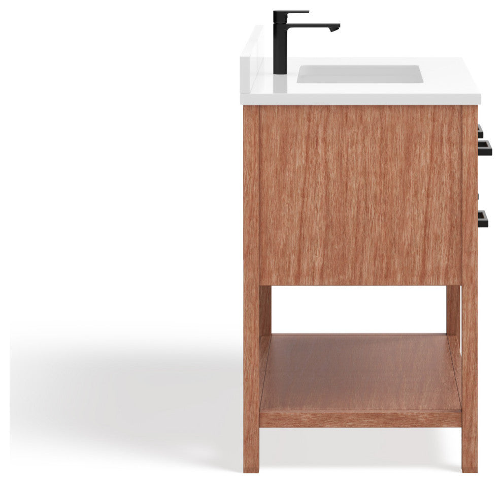 Adal Bath Vanity, Weathered Brown, 36", Single Sink, Freestanding