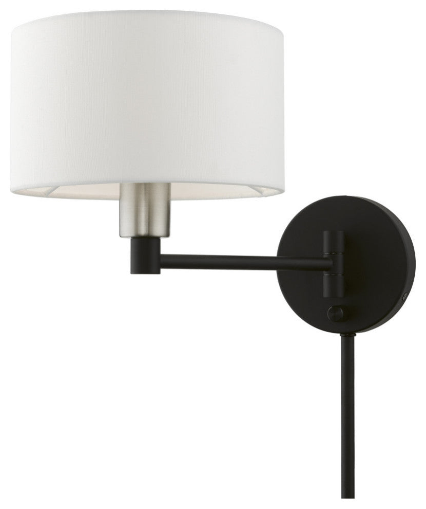 Swing Arm Wall Lamps 1 Light Black, Brushed Nickel Accent Swing Arm Wall Lamp