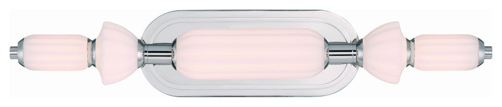 Lansdowne, Vanity, 22", Polished Nickel, Opal Glass