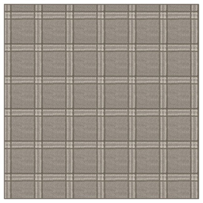 Fossil Herrington Plaid Area Rug Milliken Tactesse Nylon, SQ 7'x7'