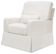 Crawford Pillowback Comfort Swivel Glider, Fog Chatham Stripe Performance Eco-Weave