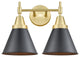 Innovations 447-2W-SG-M13-BK 2-Light Bath Vanity Light, Satin Gold
