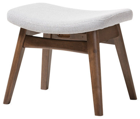 Vera Light Gray Fabric Upholstered Ottoman