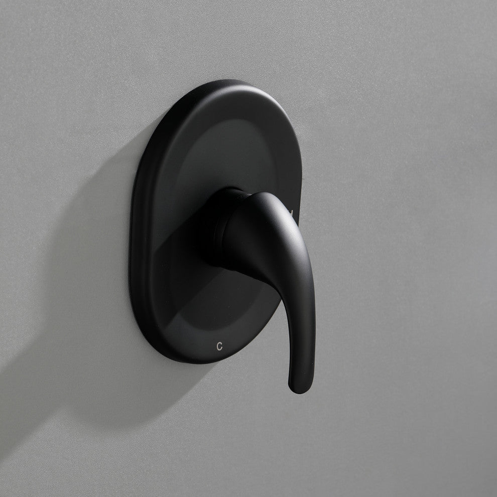 Wellfor Shower Faucet Set With Single-Spray Clean Shower Head, Matte Black