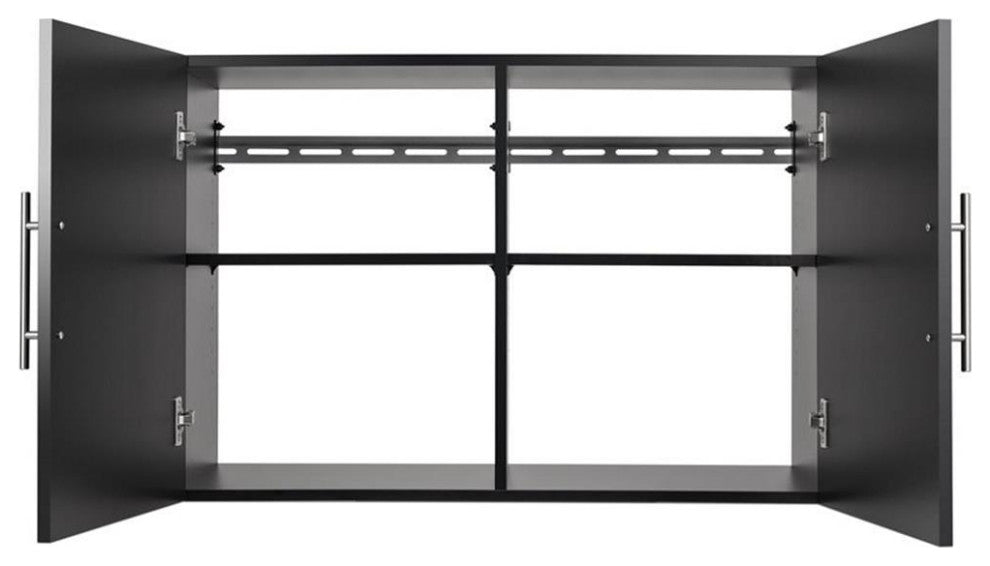 Prepac HangUps 36" Upper Wooden Garage Storage Cabinet in Black