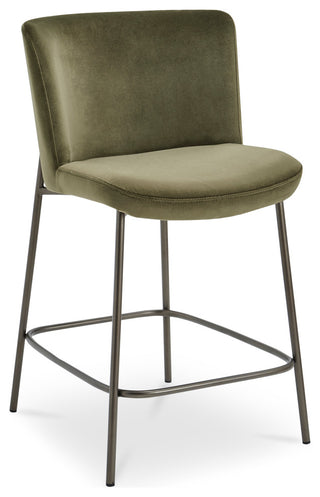 Early Counter Stool Faux Green Mohair