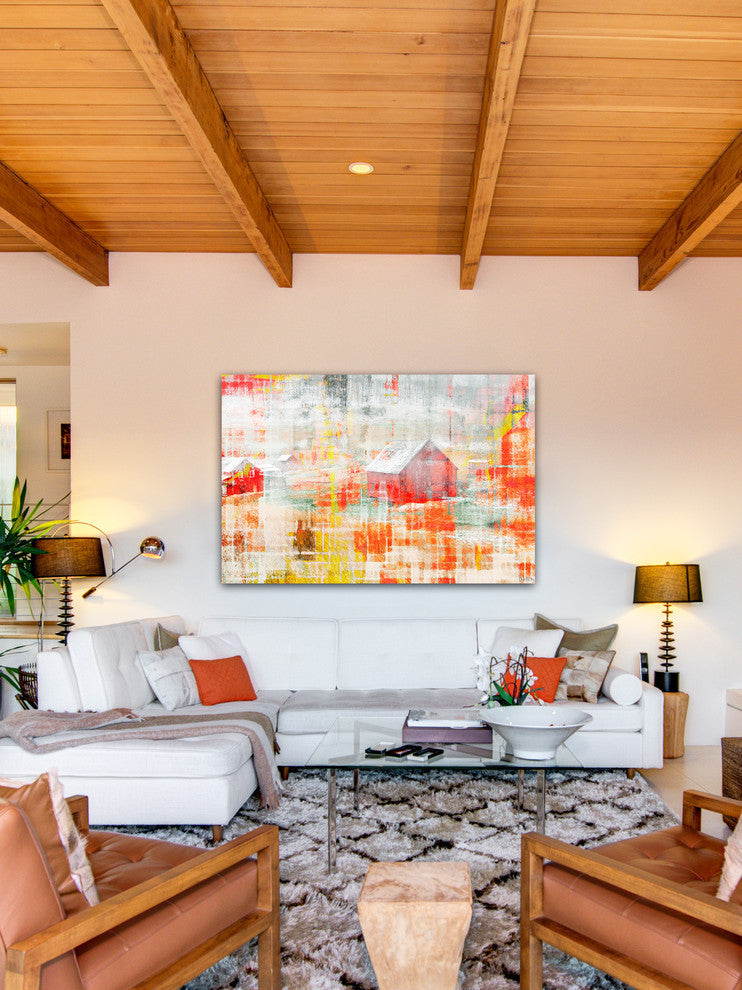 "Red Barn" Fine Art Canvas Print, 36"x24"