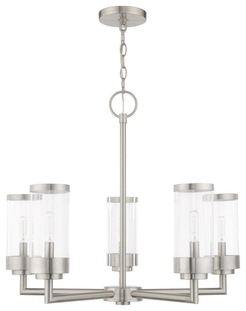Livex Lighting Hillcrest 5 Light Brushed Nickel Outdoor Chandelier
