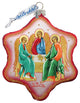 Hand Painted Trinity Snowflake Glass Scenic Ornament
