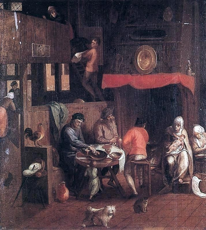 Gillis Mostaert Netherlandish Household, 20"x25" Gallery Wrapped Canvas Print