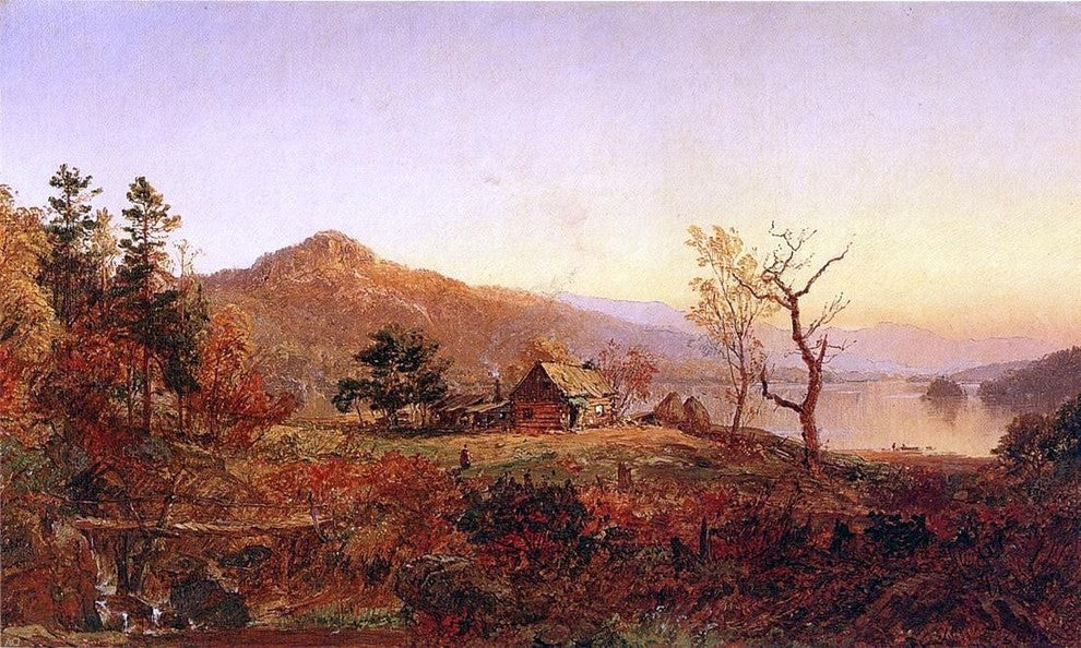 Jasper Francis Cropsey Fisherman's Hut Greenwood Lake Wall Decal